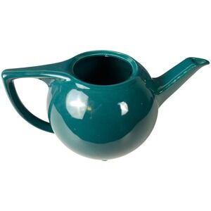 Vintage Hall China Teal Green Ceramic Teapot Base Only Made in USA MCM Art Deco